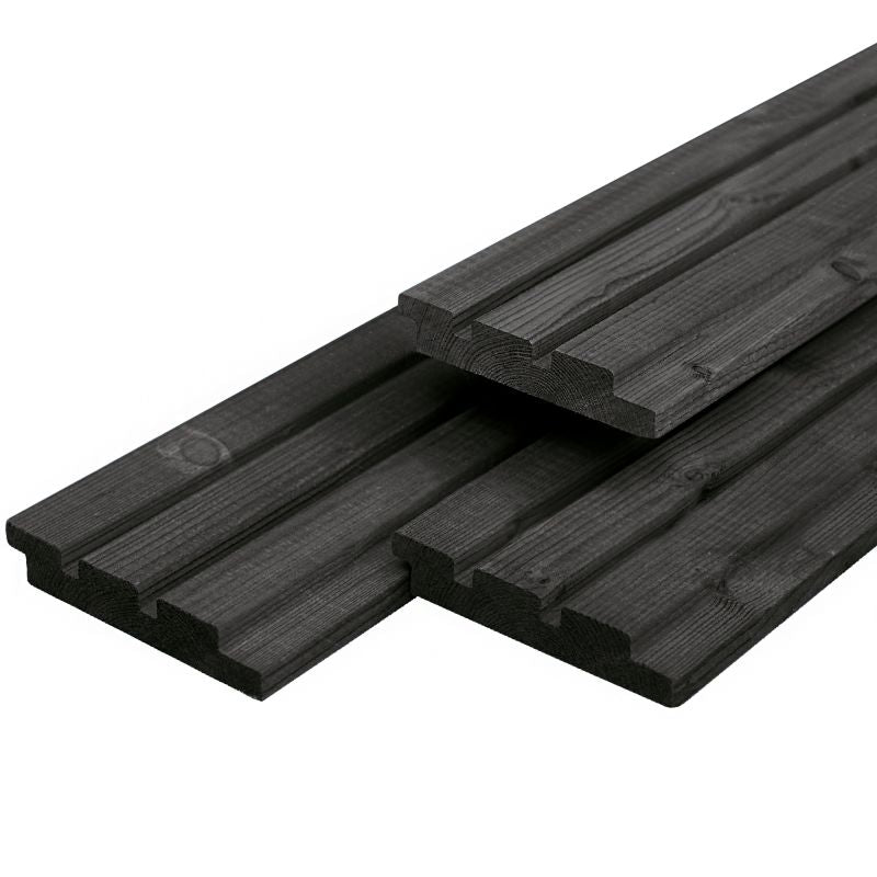 Douglas wand type C triple profiel zwart gespoten verticaal 250tm300x224cm incl. regelwerk