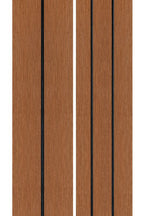 PuraDock composiet vlonderplank 2,2 x 14,6 x 390 cm, teak, massief, 1 zijde 1 groef, 1 zijde 2 groeven, fijne houtnerf, clip systeem