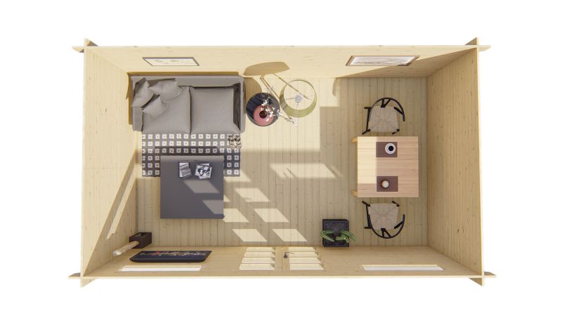 Blokhut - Tuinhuis Zerja | 28 mm | groen geïmpregneerd