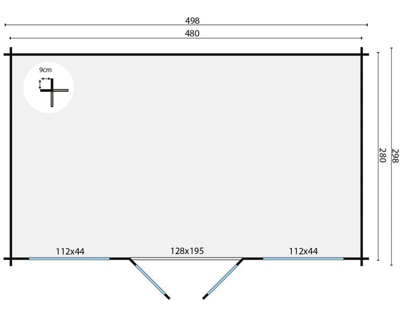 Blokhut - Tuinhuis Zerja | 28 mm | groen geïmpregneerd