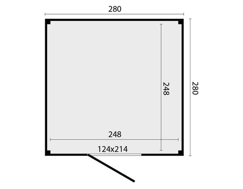 KubeLine 380 x 280 cm, zwart