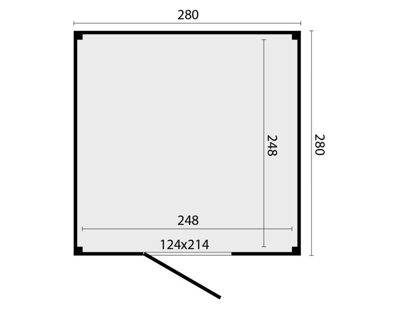 KubeLine 380 x 280 cm, zwart